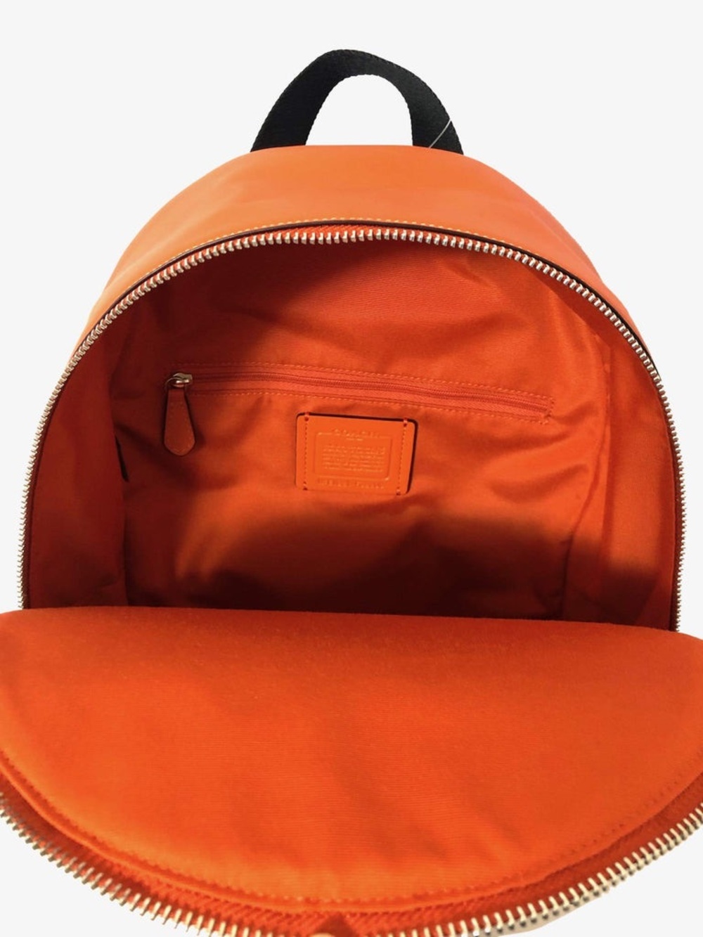 NWT Coach Signature Canvas Backpack with Orange Trim - Picture 4 of 11